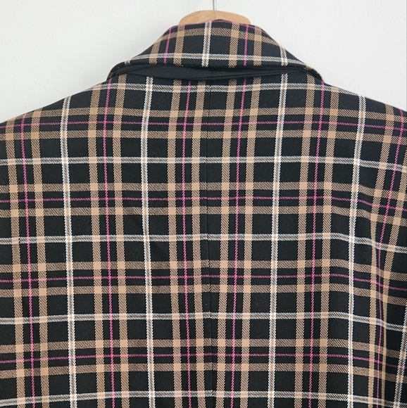 NWT Women's Cece Plaid Tie Neck Blazer Jacket with Rhinestone Button-Up Size XL - Picture 10 of 15
